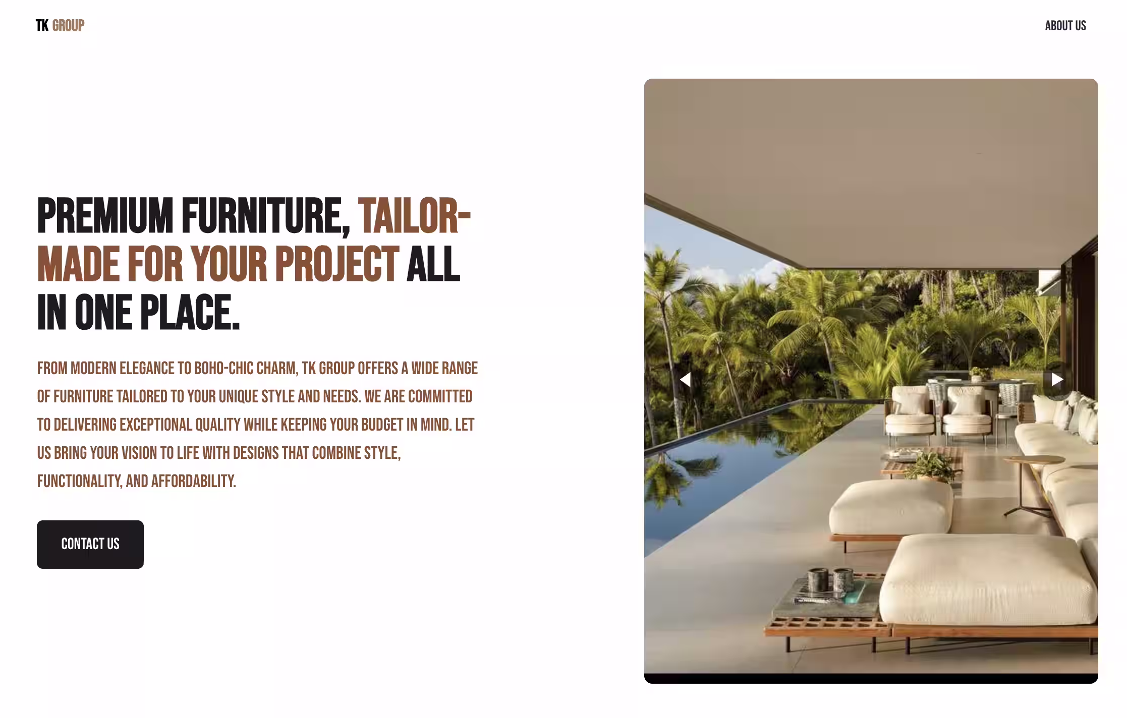 Project image: Furniture Importer Showcase Website